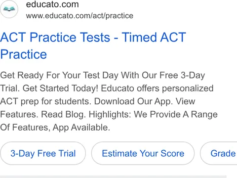 An ad Educato is running