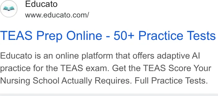 An ad Educato is running