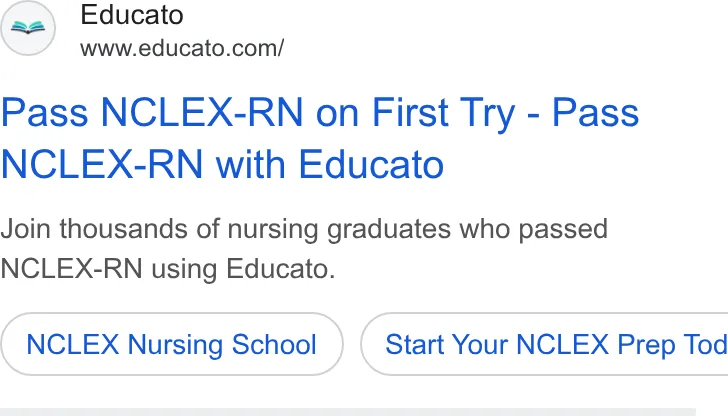 An ad Educato is running