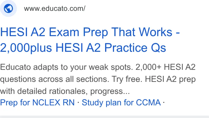 An ad Educato is running