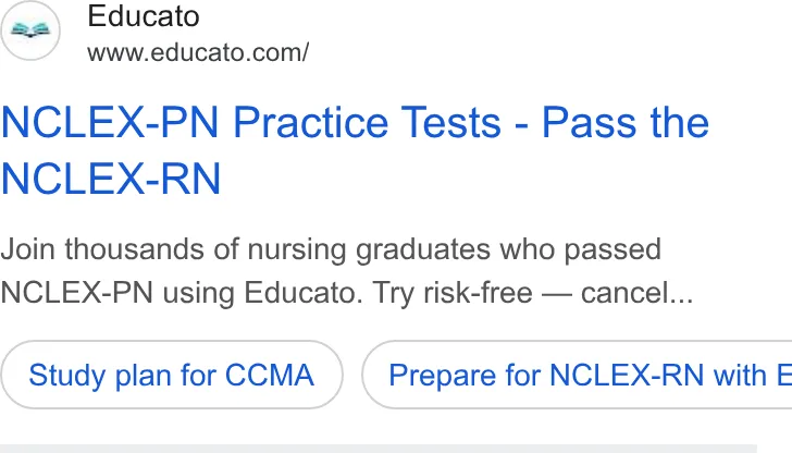 An ad Educato is running