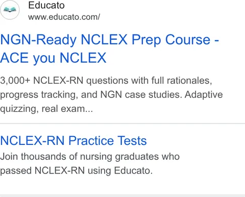 An ad Educato is running