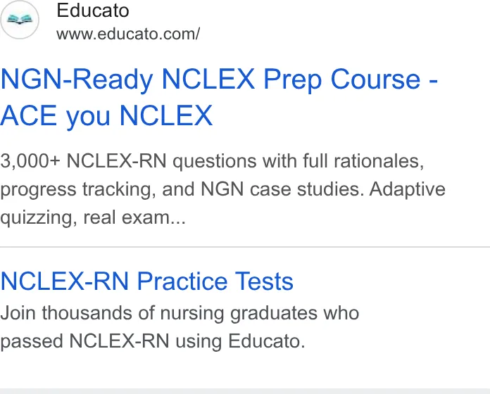 An ad Educato is running