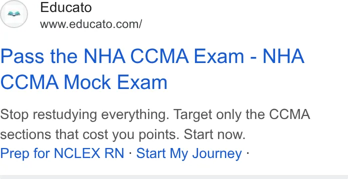 An ad Educato is running