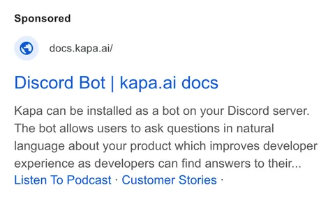 An ad Kapa is running