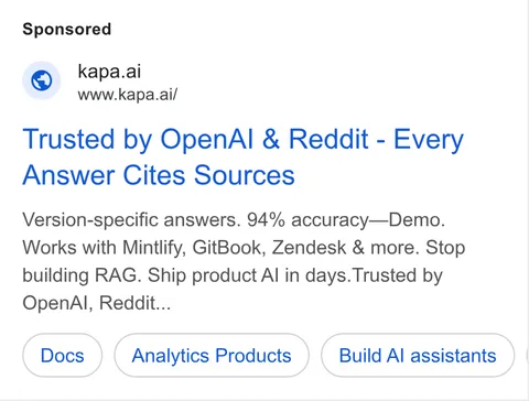 An ad Kapa is running