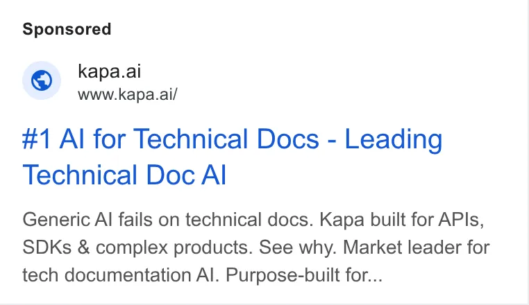 An ad Kapa is running