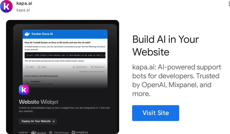 An ad Kapa is running
