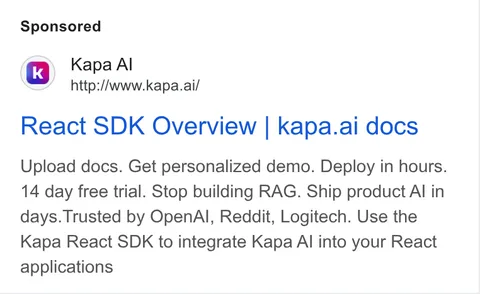 An ad Kapa is running