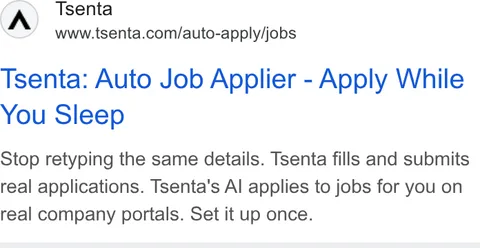 An ad Tsenta is running