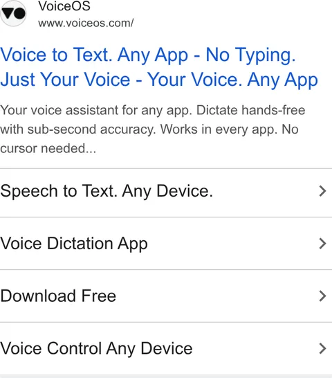 An ad VoiceOS is running