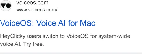 An ad VoiceOS is running