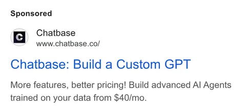 An ad Chatbase is running