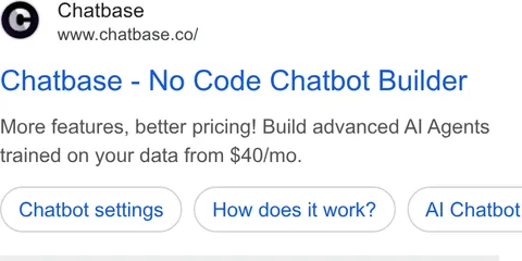 An ad Chatbase is running