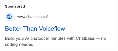 An ad Chatbase is running