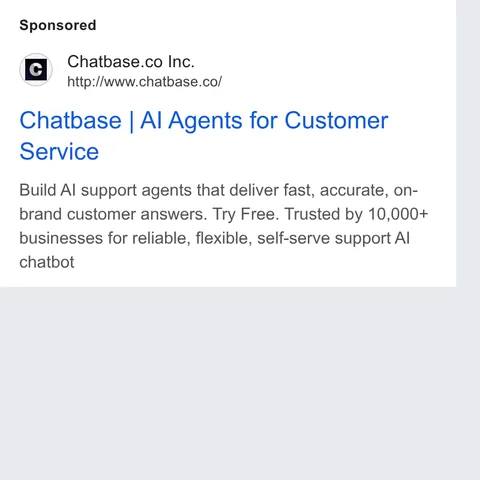 An ad Chatbase is running