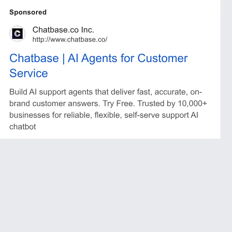 An ad Chatbase is running