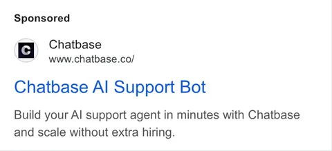 An ad Chatbase is running