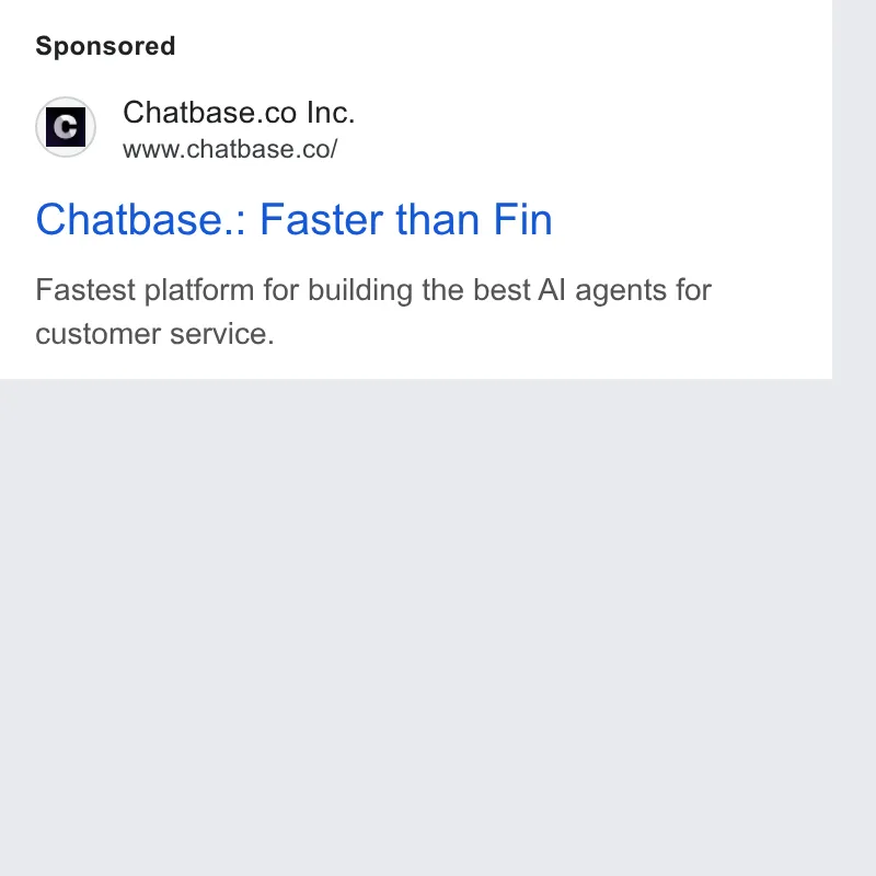 An ad Chatbase is running