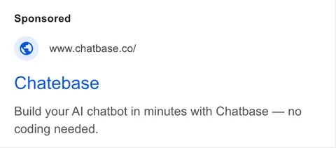 An ad Chatbase is running