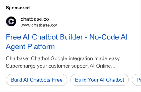 An ad Chatbase is running