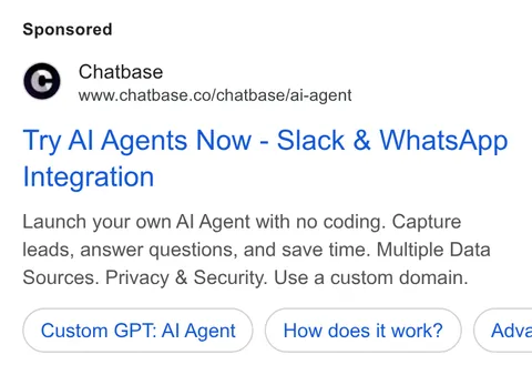 An ad Chatbase is running