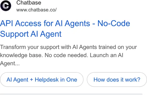 An ad Chatbase is running