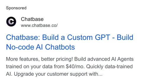 An ad Chatbase is running