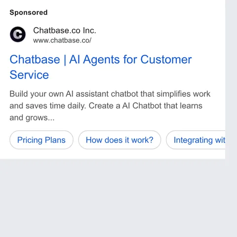 An ad Chatbase is running