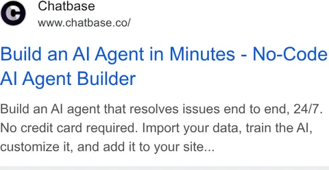 An ad Chatbase is running