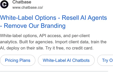 An ad Chatbase is running