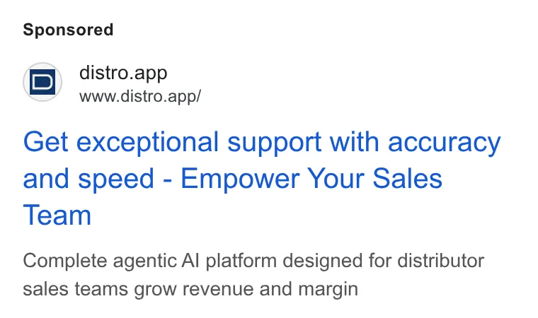 An ad Distro is running