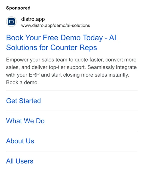 An ad Distro is running