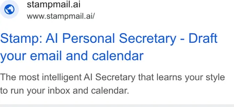 An ad Stampmail is running