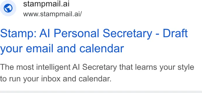 An ad Stampmail is running