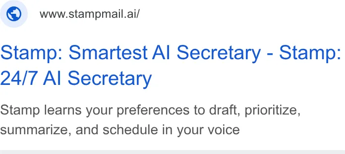 An ad Stampmail is running