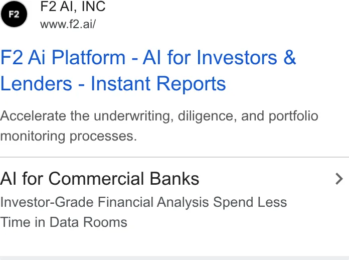 An ad F2 is running