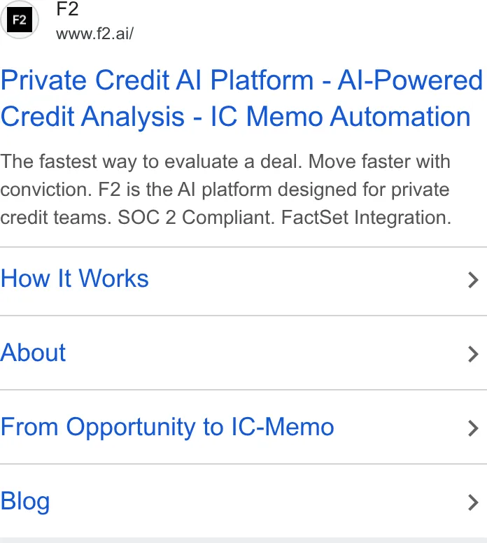 An ad F2 is running
