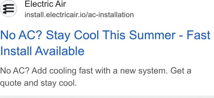 An ad Electric Air is running