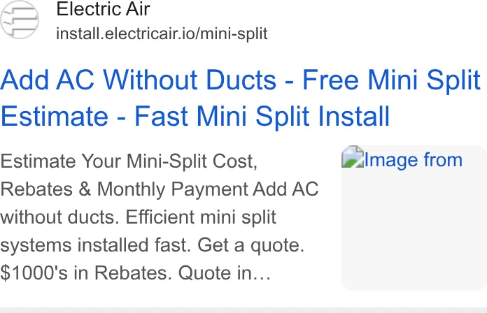 An ad Electric Air is running