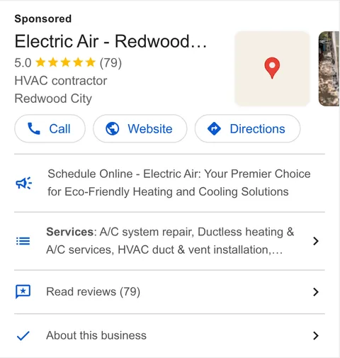 An ad Electric Air is running