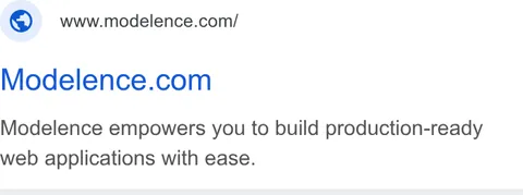 An ad Modelence is running