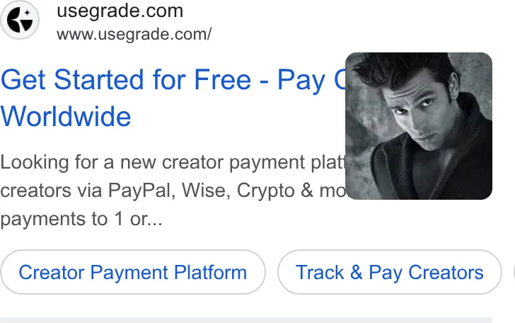 An ad Grade is running