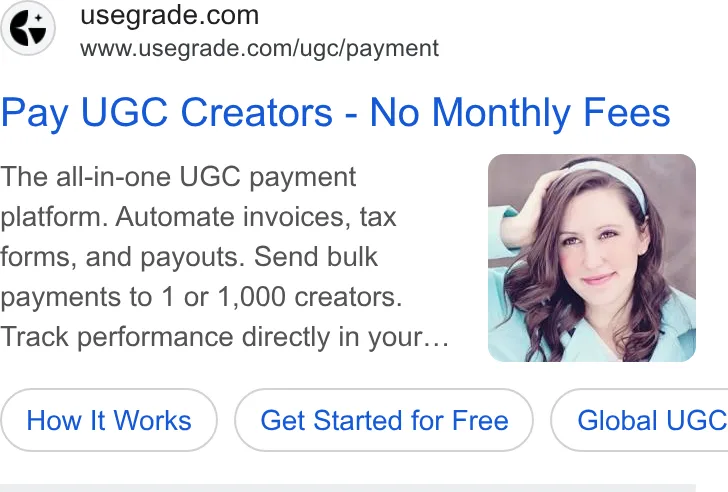 An ad Grade is running