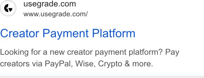 An ad Grade is running