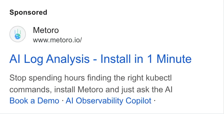 An ad Metoro is running