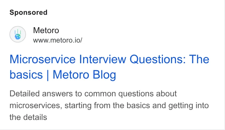 An ad Metoro is running