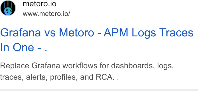 An ad Metoro is running