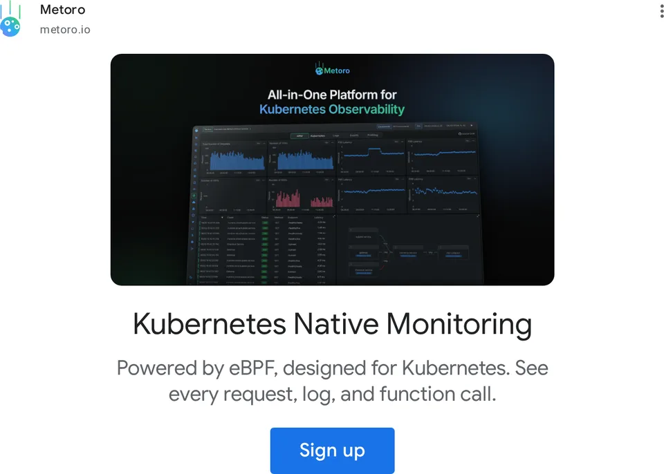 An ad Metoro is running