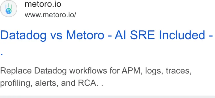 An ad Metoro is running